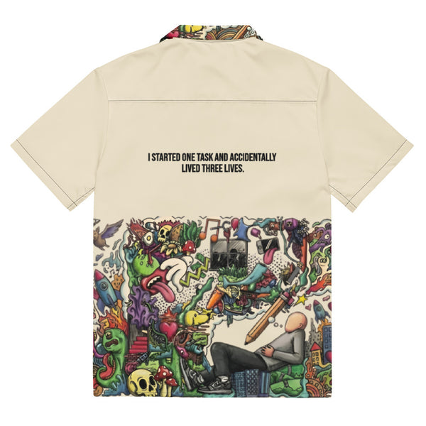 ILLTOCHILL Adhd Attention deficit awareness Unisex button shirt – Flat Back (Black)