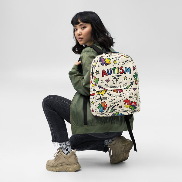 ILLTOCHILL Autism Awareness Backpack – Women's Front (Clear)