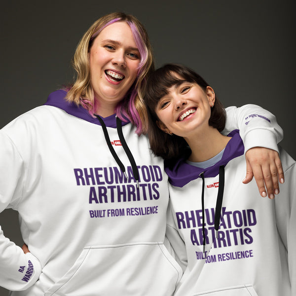 ILLTOCHILL RA awareness Rheumatoid Arthritis support gift heavyweight Unisex Hoodie – Couples Front (Black)