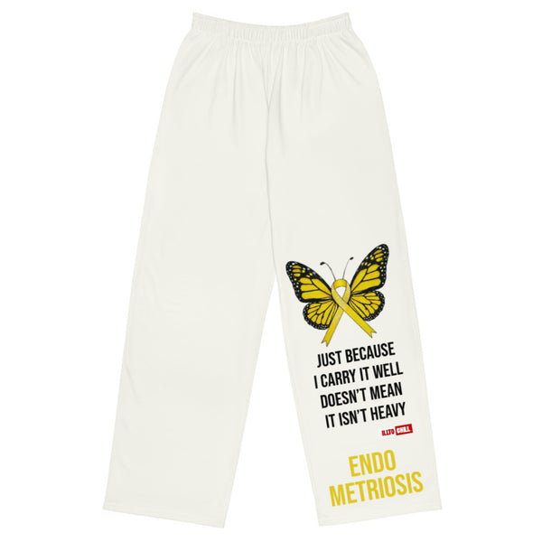 ILLTOCHILL Endometriosis Awareness Pants – Flat Front (White)
