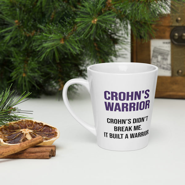 ILLTOCHILL Crohn's disease awareness and support gift Latte mug – Lifestyle 3 Left