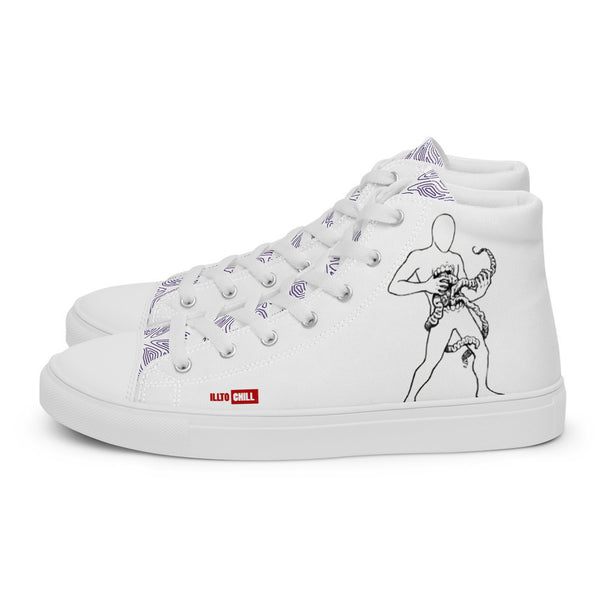 ILLTOCHILL Crohn's disease awareness and support gift Men’s high top canvas shoes – Flat Left