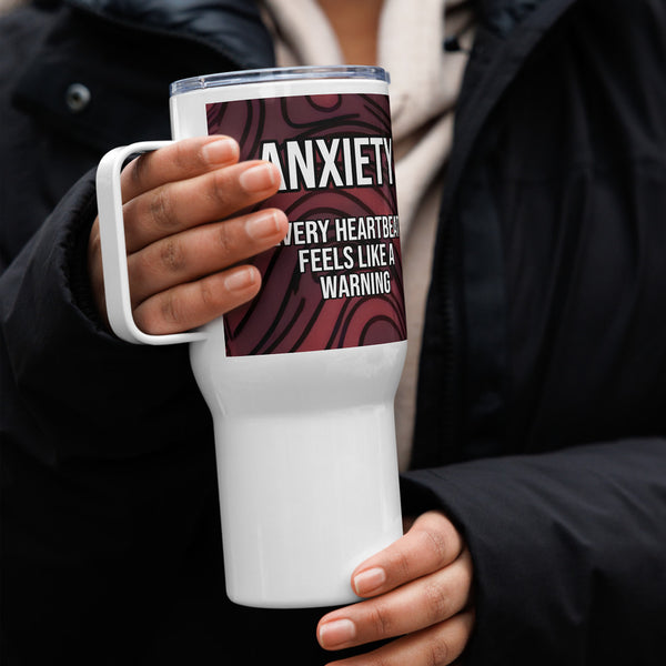 ILLTOCHILL Anxiety awareness gift Travel mug with a handle – Lifestyle 4 Right