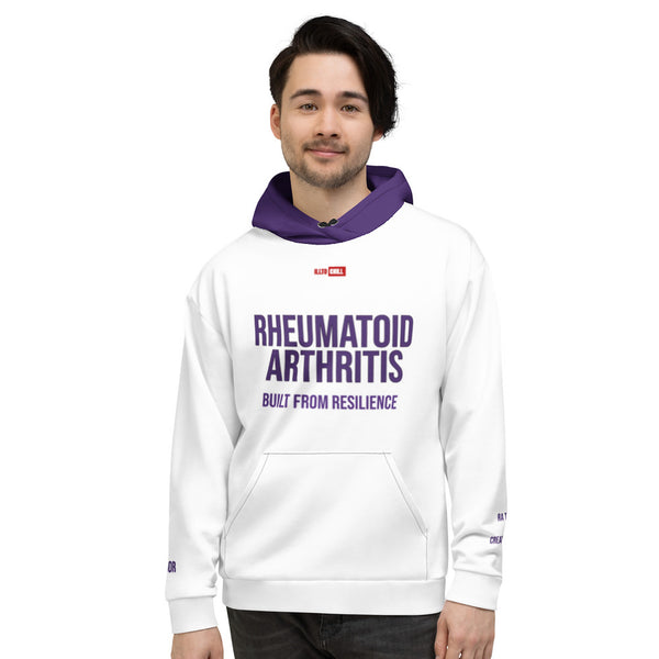 ILLTOCHILL RA awareness Rheumatoid Arthritis support gift heavyweight Unisex Hoodie – Men's Front (Black)