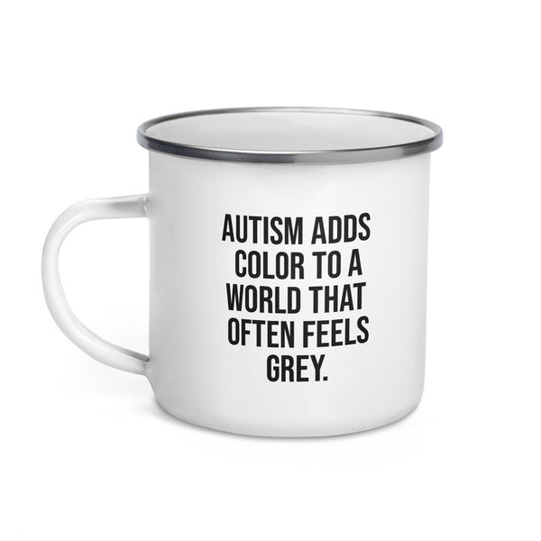 ILLTOCHILL Autism awareness neurodiversity gift Enamel Mug – Default Left