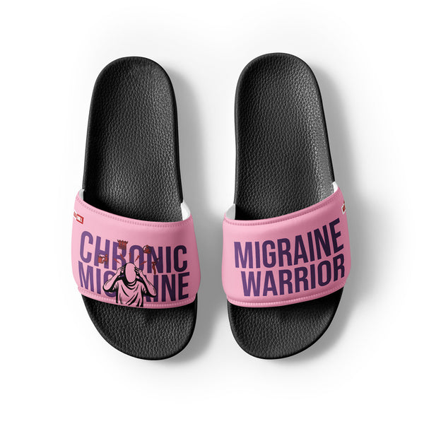 ILLTOCHILL Chronic Migraine Awareness Women's Slides – Flat Front 2 (Chronic Migraine Awareness Women's Slides)