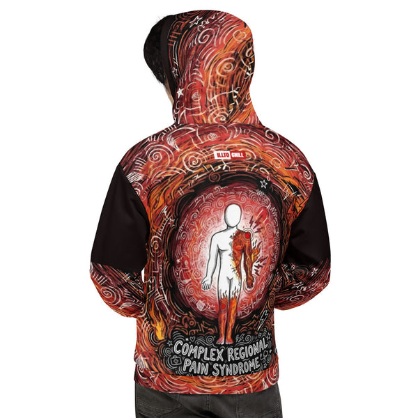 ILLTOCHILL CRPS Awareness gift heavyweight Unisex Hoodie – Men's Back (Black)