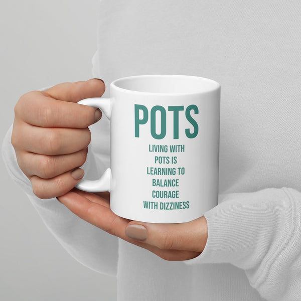 ILLTOCHILL POTS awareness gift White glossy mug – Lifestyle 3 Handle on Left