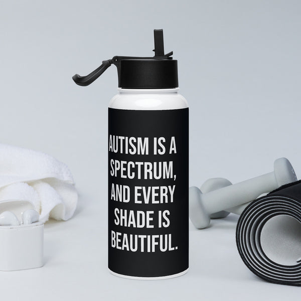 ILLTOCHILL Autism awareness neurodiversity gift Stainless steel water bottle with a straw lid – Lifestyle 2 Right