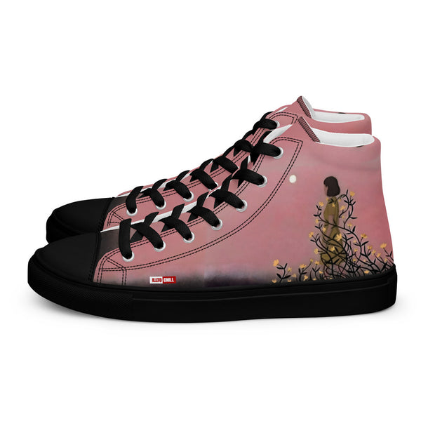 ILLTOCHILL Endometriosis Awareness Women's High Top Shoes – Flat Left (Endometriosis Awareness Women's High Top Shoes)