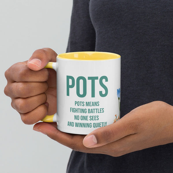 ILLTOCHILL POTS awareness gift Mug with Color Inside – Lifestyle 3 Left