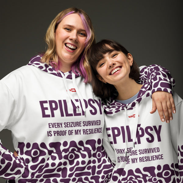 ILLTOCHILL Epilepsy awareness and support gift heavyweight Unisex Hoodie – Couples Front (White)