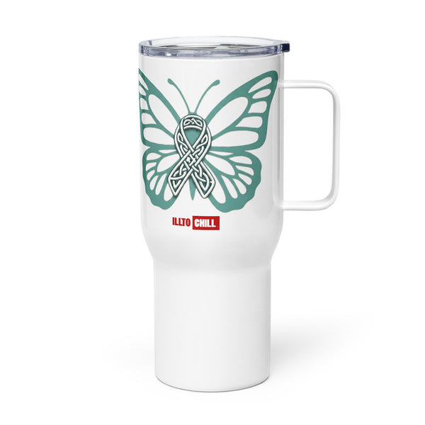 ILLTOCHILL POTS awareness gift Travel mug with a handle – Flat Left