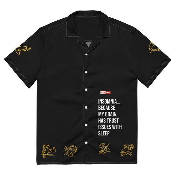 ILLTOCHILL Insomnia Awareness Unisex Button Shirt – Flat Front (White)