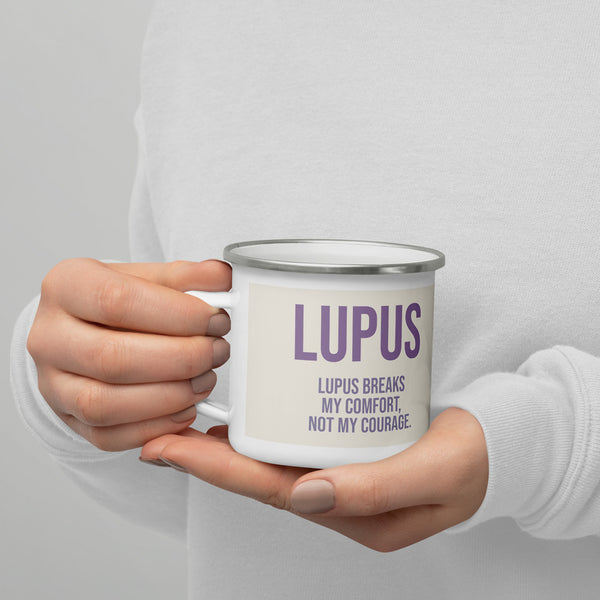 ILLTOCHILL Lupus awareness gift Enamel Mug – Lifestyle 7 Left