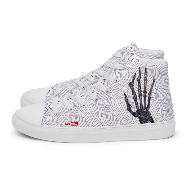 ILLTOCHILL RA awareness Rheumatoid Arthritis support gift Men’s high top canvas shoes – Flat Left