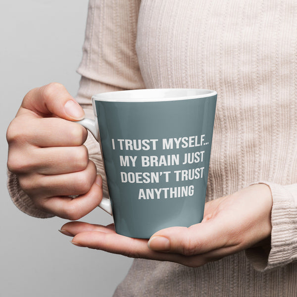 ILLTOCHILL OCD awareness Obsessive-Compulsive Disorder gift Latte mug – Lifestyle 1 Left