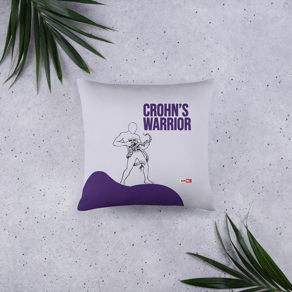 ILLTOCHILL Crohn's disease awareness and support gift Pillow – Flat Lifestyle Front (Black)