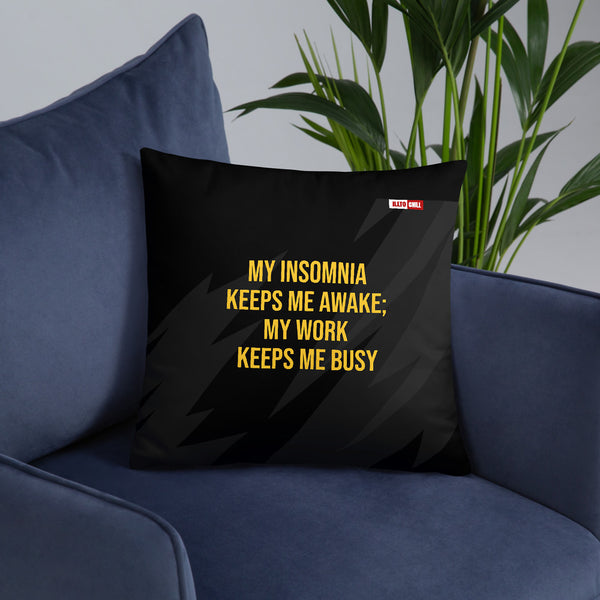ILLTOCHILL Insomnia Awareness Pillow – Lifestyle Front Lifestyle 6 (Black)
