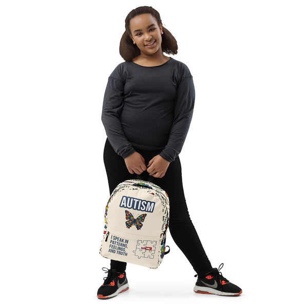 ILLTOCHILL Autism Awareness Backpack – Girl's Front (Clear)