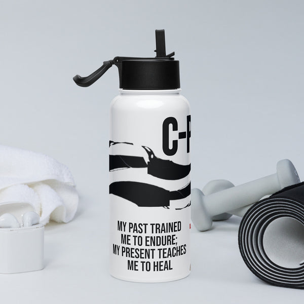 ILLTOCHILL CPTSD awareness gift Stainless steel water bottle with a straw lid – Lifestyle 2 Right