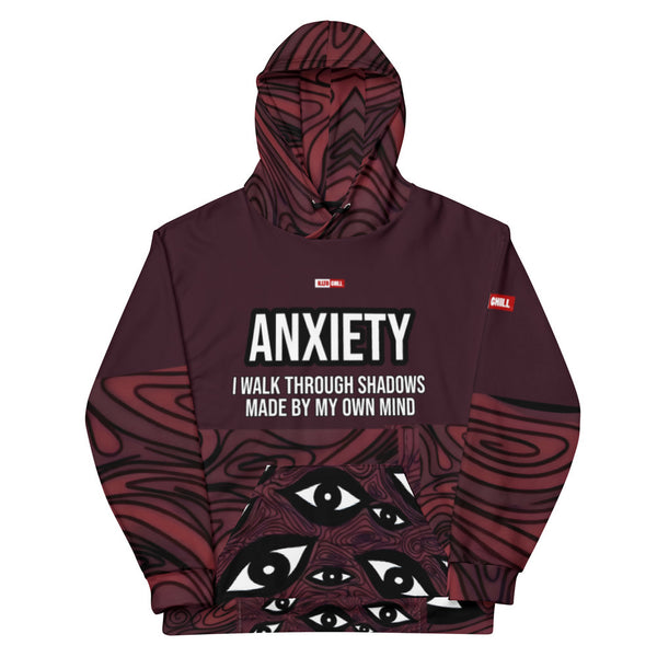 ILLTOCHILL Anxiety awareness gift heavyweight Unisex Hoodie – Flat Front (Black)