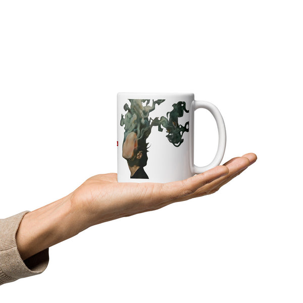 ILLTOCHILL Asthma awareness and support gift White glossy mug – Lifestyle 2, Premium Handle on Right