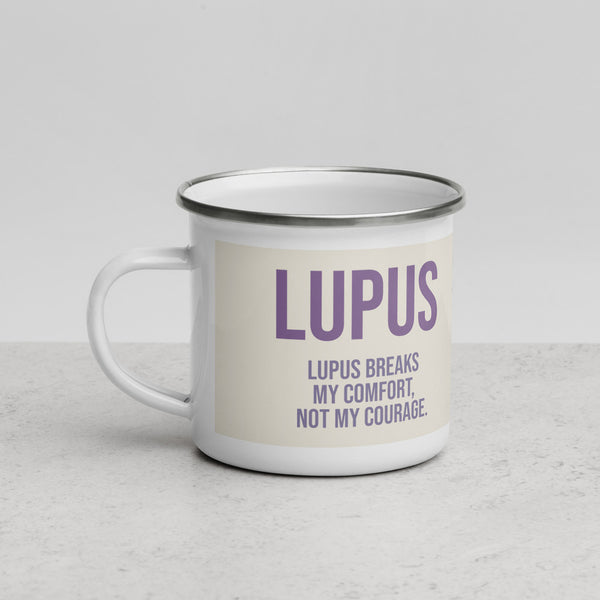 ILLTOCHILL Lupus awareness gift Enamel Mug – Lifestyle 3 Left