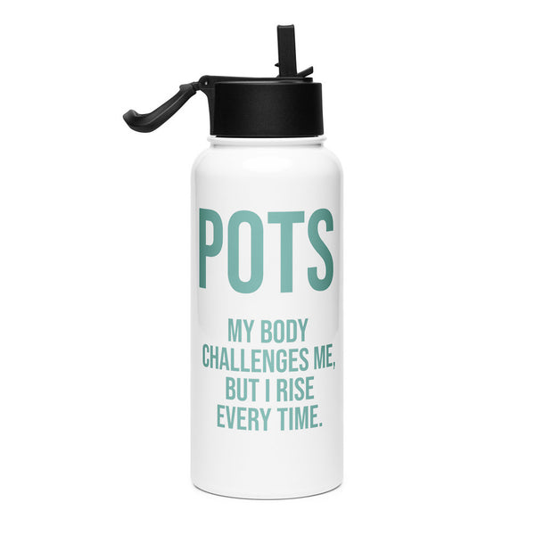 ILLTOCHILL POTS awareness gift Stainless steel water bottle with a straw lid – Flat Right