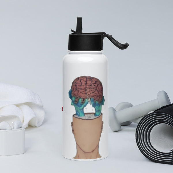 ILLTOCHILL IIH awareness Idiopathic support gift Stainless steel water bottle with a straw lid – Lifestyle 2 Left