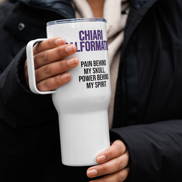 ILLTOCHILL CM Chiari Malformation awareness gift Travel mug with a handle – Lifestyle 4 Right