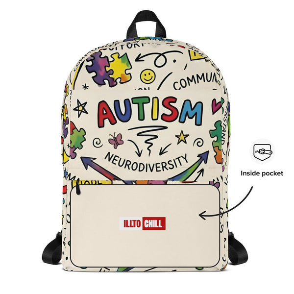 ILLTOCHILL Autism Awareness Backpack – Default Front 2 (Clear)