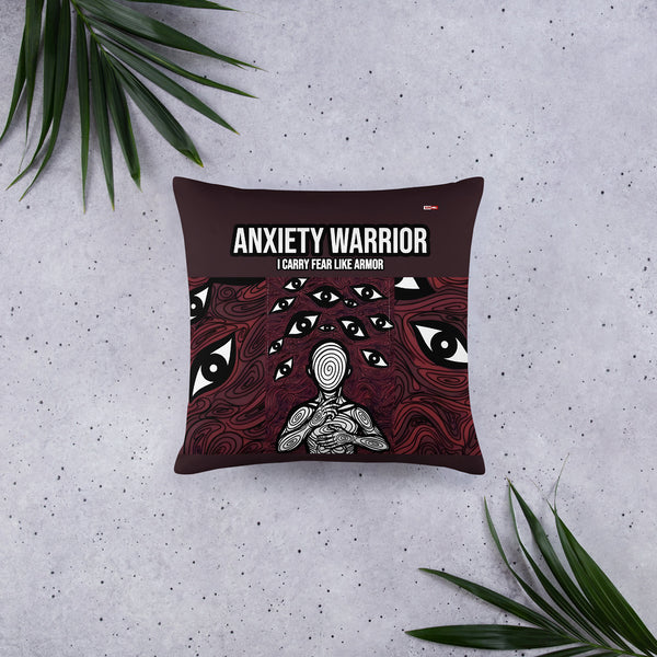 ILLTOCHILL Anxiety Awareness Pillow – Flat Lifestyle Front (Black)