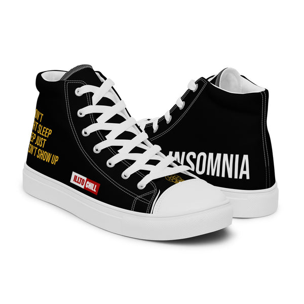 ILLTOCHILL Insomnia Night Owl Men’s high top canvas shoes – Flat 3 Right