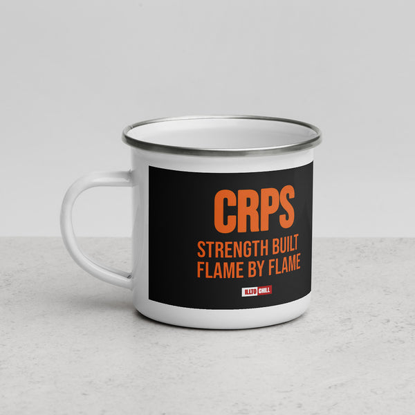 ILLTOCHILL CRPS Awareness and support gift Enamel Mug – Lifestyle 3 Left