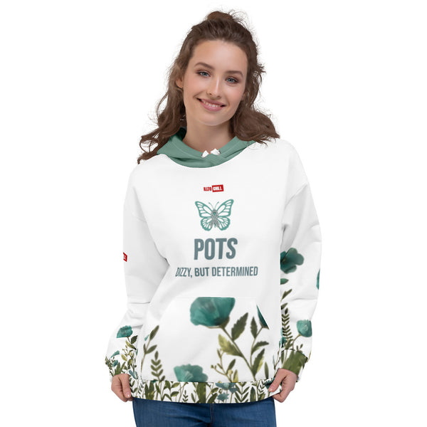 ILLTOCHILL POTS awareness heavyweight Unisex Hoodie – Women's Front (White)
