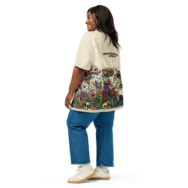 ILLTOCHILL Adhd Attention deficit awareness Unisex button shirt – Women's 3 Back (Black)