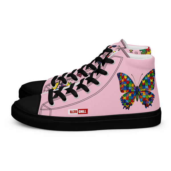 ILLTOCHILL Autism Awareness Women's High Top Shoes – Flat Left (Autism Awareness Women's High Top Shoes)
