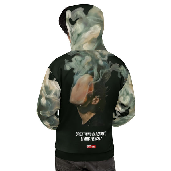 ILLTOCHILL Asthma awareness and support gift heavyweight unisex Hoodie – Men's Back (Black)