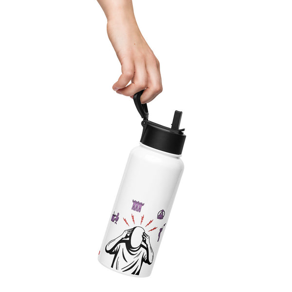 ILLTOCHILL Chronic Migraine awareness gift Stainless steel water bottle with a straw lid – Lifestyle Left