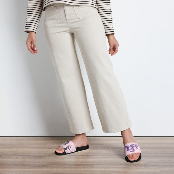 ILLTOCHILL RA Awareness Women's Slides – Women's Lifestyle 2 Front (Ra Awareness Women's Slides)