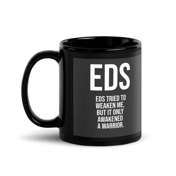 ILLTOCHILL EDS ehler danlos syndrome awareness gift Black Glossy Mug – Flat Handle on Left