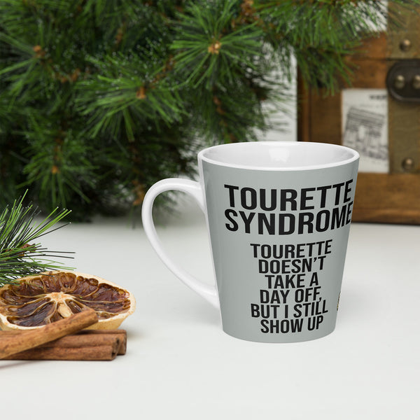 ILLTOCHILL Tourette syndrome awareness TS gift Latte mug – Lifestyle 3 Left