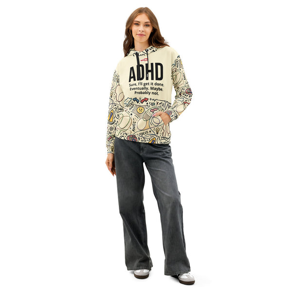 ILLTOCHILL Adhd Attention deficit awareness gift Unisex cotton hoodie – Women's Front (Black)