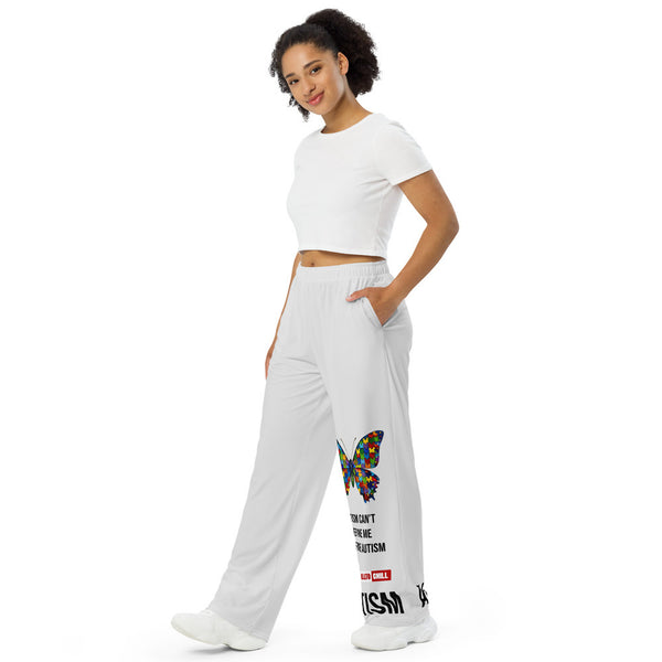 ILLTOCHILL Autism Awareness Pants – Women's Left Front (White)