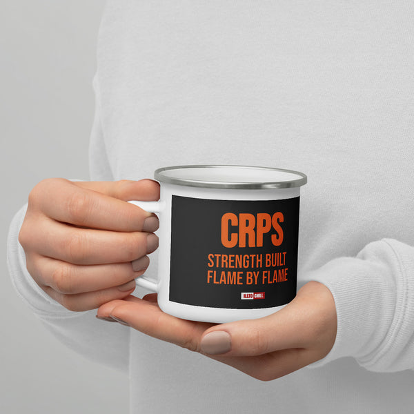 ILLTOCHILL CRPS Awareness and support gift Enamel Mug – Lifestyle 7 Left