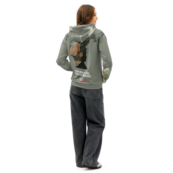 ILLTOCHILL Asthma awareness and support gift unisex cotton hoodie – Women's Back (White)