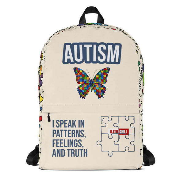 ILLTOCHILL Autism Awareness Backpack – Default Front (Clear)