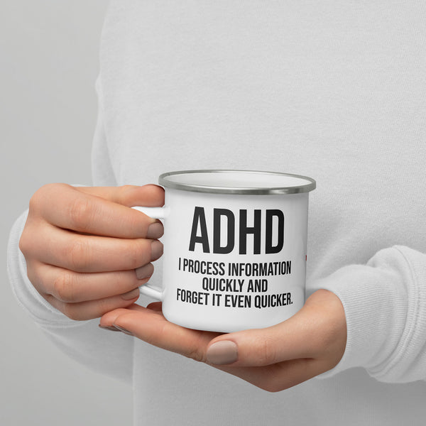 ILLTOCHILL Adhd Attention deficit awareness gift Enamel Mug – Lifestyle 7 Left