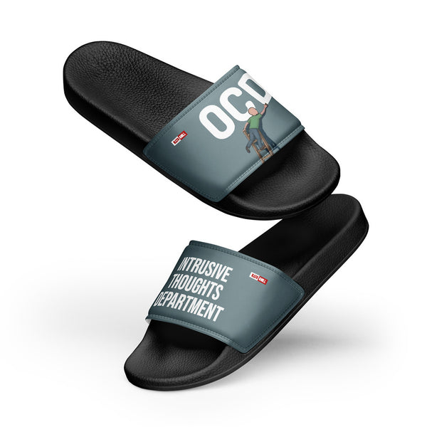 ILLTOCHILL OCD Awareness Men's Slides – Flat 5 Front (Ocd Awareness Men's Slides)